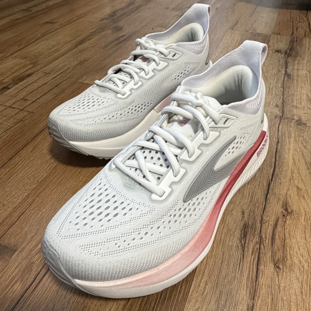 Brooks Glycerin GTS 23 Womens Running Shoes White Pink 1204921B133 Size 7.5